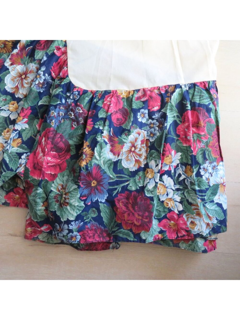 Vintage Floral Queen Bed Skirt 14" Drop Cottagecore Country Made in USA